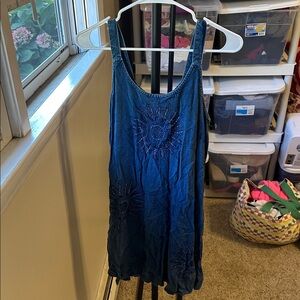 Vintage Raya Sun Blue Embroidered Dress